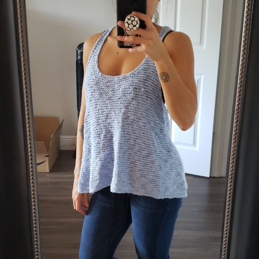 Open back knitted tank